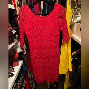 Red lace dress